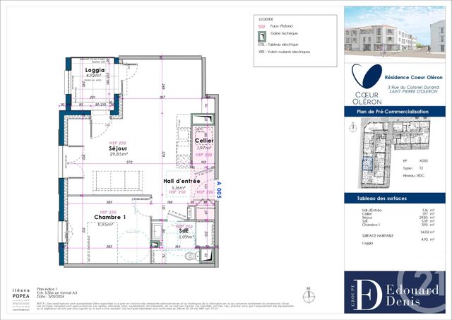 Appartement F2 à vendre - 2 pièces - 54.02 m2 - ST PIERRE D OLERON - 17 - POITOU-CHARENTES - Century 21 Agence Des Pertuis