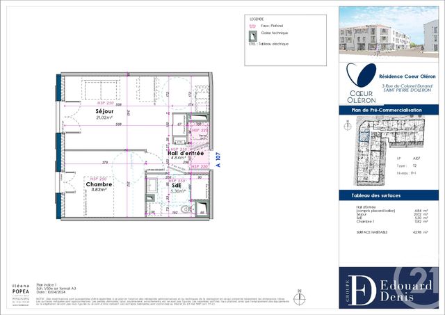 Appartement F2 à vendre - 2 pièces - 42.98 m2 - ST PIERRE D OLERON - 17 - POITOU-CHARENTES - Century 21 Agence Des Pertuis