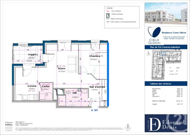 Appartement F2 à vendre - 2 pièces - 54.78 m2 - ST PIERRE D OLERON - 17 - POITOU-CHARENTES - Century 21 Agence Des Pertuis