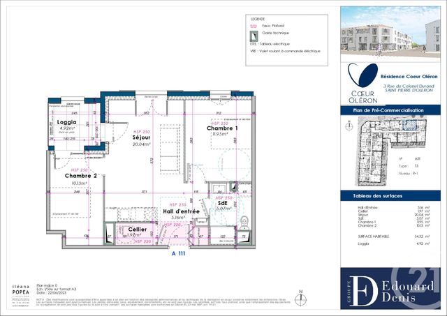 Appartement F3 à vendre - 3 pièces - 54.32 m2 - ST PIERRE D OLERON - 17 - POITOU-CHARENTES - Century 21 Agence Des Pertuis