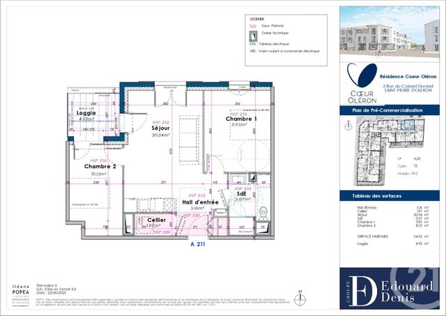 Appartement F3 à vendre - 3 pièces - 54.32 m2 - ST PIERRE D OLERON - 17 - POITOU-CHARENTES - Century 21 Agence Des Pertuis